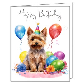 Doggie of the Day Happy Birthday Greeting Cards Silky Terrier - Cute Note Cards for Dog Lovers - Blank Inside Envelope Included, GCHB00280 10 Greeting Cards