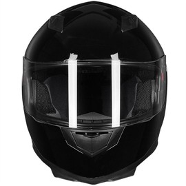 ILM Full Face Motorcycle Street Bike Helmet with Removable Winter Neck Scarf + 2 Visors DOT Model ILM-313 (M, Gloss Black)