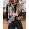 VALOZENC Womens Sleeveless Checkered Sherpa Vest with Pocket Zip Up
