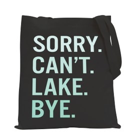 POFULL Outdoor Lover Gifts Sorry Can't Lake Bye Tote Bag Summer Vacay Lake Lover Gift (Sorry Can't Lake CA Tote Bag)