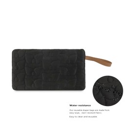 MOMIGO Teething toys Bag - Baby Pacifier Bibs Organize storage Pouch Cover bags for Travel Outdoor (Black)