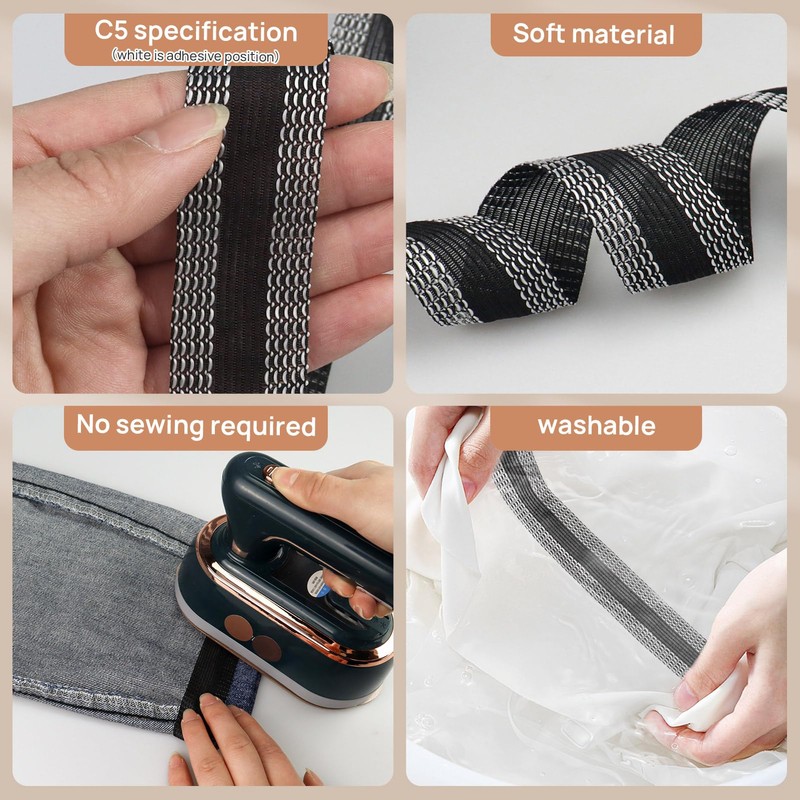 Catephe Hemming Tape for Pants, 16.4 Ft Trousers Edge Modified