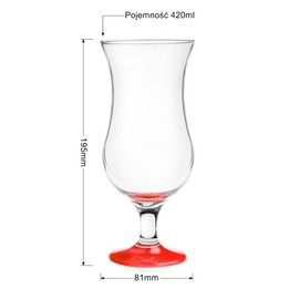 Glasmark Krosno Glasses Cocktail Glasses Set Long Drink Cocktail Gin Beer Water Long Drink Glasses Cocktail Glasses Drinking Glass Water Glass Smoothie Dessert Dishwasher Safe Red 6 x 420 ml