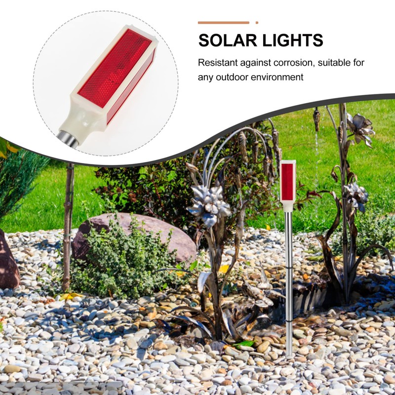 Uonlytech 2Pcs Solar Warning Landscape Lighting Solar Driveway Markers Driveway