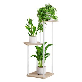 AZERPIAN 3 Tier Plant Stand Indoor Metal Plant Shelf for Multiple Plants Corner Flower Holders for Living Room Balcony Bedroom Patio Garden, Black(3 Tier Black) (White, 3 tier)
