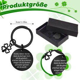 Otuuz Lucky Charm Keyring Motivational Gifts Courage Gift Key Ring Encouragement Gifts for Girlfriend Boyfriend Colleague Birthday (Black)