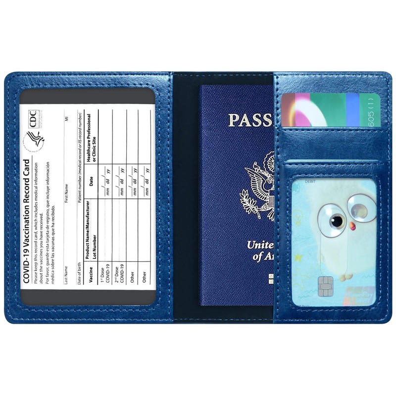 Passport Holder Cover Wallet Case RFID Blocking Leather Card Slot