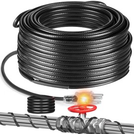 Heat Tape, 15FT -140FT Deicing Heating Cable,Pipe (Metal and Plastic) Freeze Protected Water Pipe Heating Cable, Self Regulating Temperature, with Mounting Buckle, 120V 8W/ft (120FT)