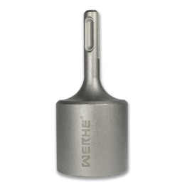 WERHE SDS Plus Ground Nail Driver 32.5 mm Inner Diameter - Heavy Duty Steel for Deep Soiling and Ground Rods - Compatible with Hammer Drills - Professional Quality for Electrical Installations
