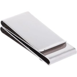 MOODY HOUSE Money Clip, Wallet, Card Case, Card Holder, Bill Clip, Stainless Steel, Silver, 3 Sides