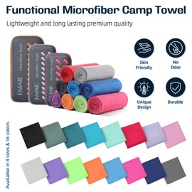 Bagail Microfibre Towel, Compact, Ultra-Light, Quick-Drying, with Breathable EVA Case, Sports Towel, Beach Towel, Travel Towel, Bath Towel