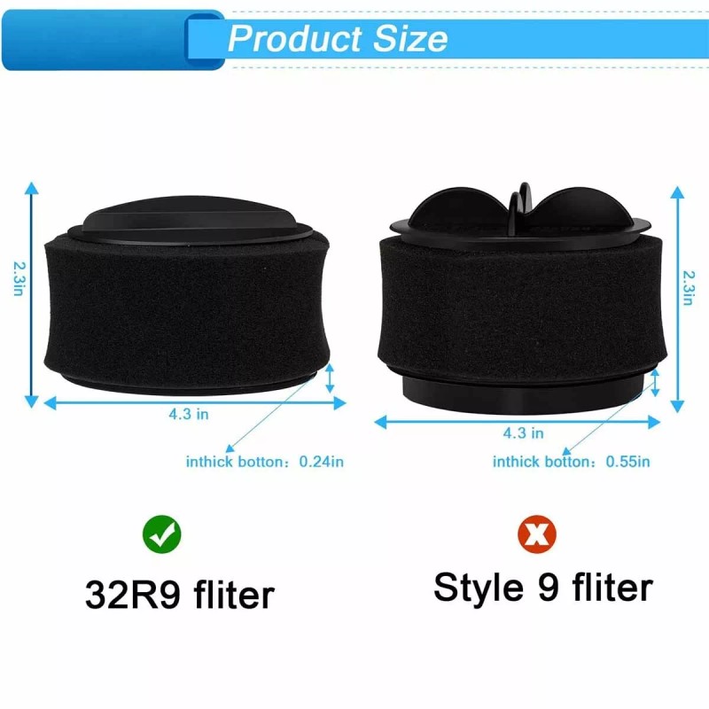 For BISSELL 2 Pack Washable Filter & Foam for Bissell