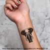 4 x 'Standing Elephant' Temporary Tattoos - Water Resistant, Skin-Safe,