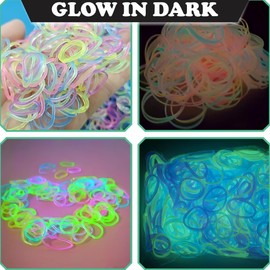Glow and Dark 600+ Loom Bands Refill Pack with Hook Tool and Colorful S Clips Art Craft Refills for DIY Bracelet Making Refill Kit