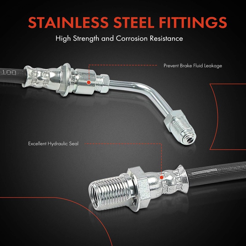 A-Premium Front Driver and Passenger Side Brake Hydraulic Hose Compatible
