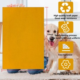 Dog Nail Scratch Board, Six Copies self-Adhesive Instead of Emery Paper,Door Protector from Dog Scratching,pet Scratch Areas, cat Nail File a Substitute for Clippers (13x9inch, Yellow)