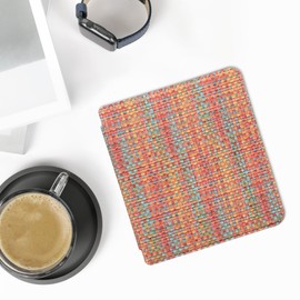 kwmobile Flip Case Compatible with Kobo Kobo Libra Colour/Tolino Vision Colour Case - eReader Case - Colourful Checked Yellow Red Green