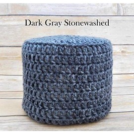 Crochet Toilet Paper Cover, Mega Roll Size - Toilet Paper Cozy - Dark Gray Stonewashed