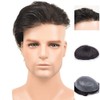 Auspiciouswig Real Hair Men's Toupee Thin Skin Hair Replacement System