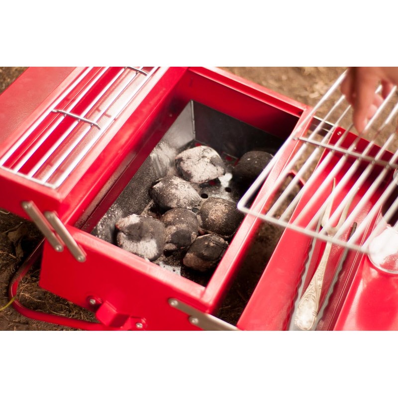 Suck UK Portable BBQ Grill - Stainless Steel Charcoal BBQ