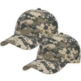 2pcs Baseball Cap for Men Women Adjustable Size for Outdoor Activities (Digital Camo/Digital Camo)