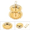 2 Tier Fruit Plate Metal Round Gold Plated Beautiful Cupcake