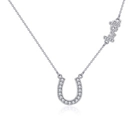YONFQE Horseshoe Necklace Sterling Silver Horseshoe Pendent Jewelry Gifts for Women