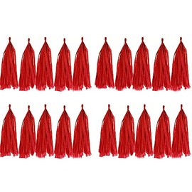 30pcs Paper Tassels Garland Banner Tissue Paper Tassel DIY Hanging Paper Decorations Party Tassel Garland Decor Baby Shower Nursery Wedding Festival Baby Shower Decoration(30, red)