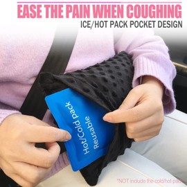 BNRendles Hysterectomy Pillow Pocket Tummy Pillows with Covers, Hysterectomy Recovery Gifts, Ice Pack Not Included, Small Portable Abdominal Cushion After Surgery Post C-Section Women Satin Taupe