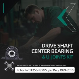 Riyhch Rear Driver Shaft Carrier Bearing U-Joint Kit Fit for Ford F250/F350 Super Duty 4WD RWD 1999-2010 Replaces# HB210866-1X 210866-1X 5-160X