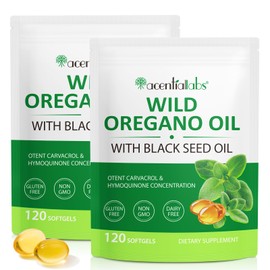 ZVHCFYQR Oil of Oregano with Black Seed Oil,Oregano Oil Capsules Organic,Oregano Supplement (2Pack,240 Softgels)