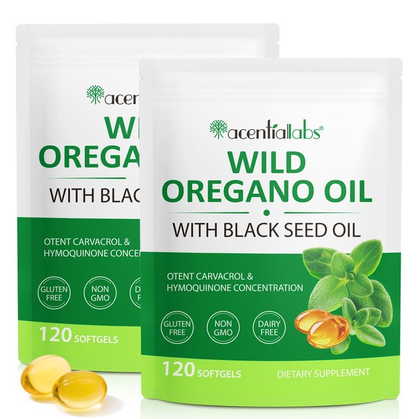 ZVHCFYQR Oil of Oregano with Black Seed Oil,Oregano Oil Capsules