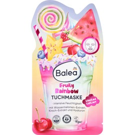 Balea 4er-Set Hautpflege: Tuchmaske FRUITY RAINBOW (1 St) + Fußcreme SET YOUR MIND FREE (100 ml) + Beauty Expert GLOW TONER wirkt beruhigend, unterstützt die Feuchtigkeitsbalance (2 x 100 ml), 300 ml