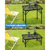 YIDINGDA Folding Grill Table, Height Adjustable Aluminum Table,Portable Grill Table