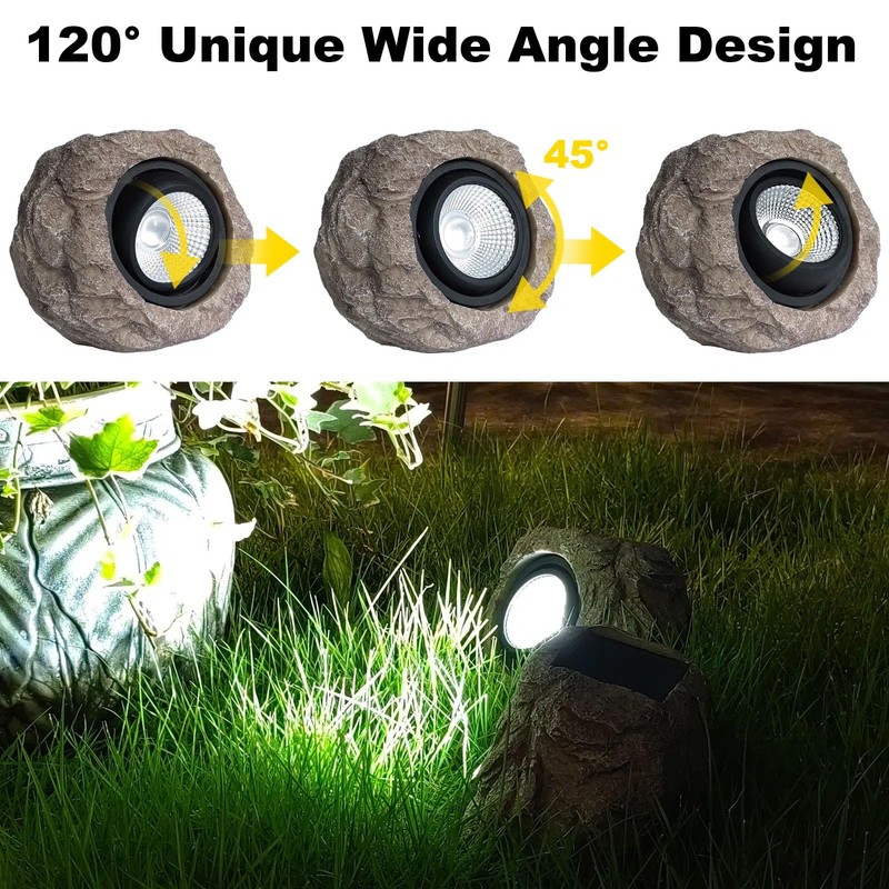 HQIAN SAT 4 Pack Solar Garden Lights Outdoor Super Bright