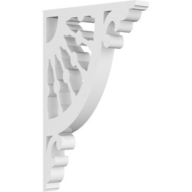 Ekena Millwork BKTP01X04X06WW Wagon Wheel Architectural Grade PVC Brackets, 5/8"W X 4"D X 6"H