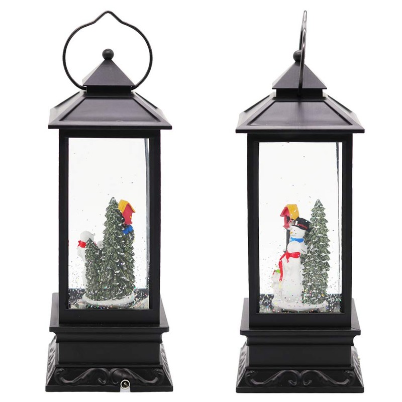 DRomance Snowman Music Snow Globe Lantern with Timer Battery Operated