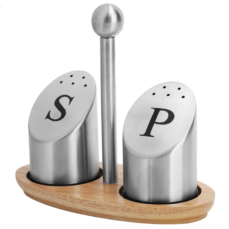 Stainless Steel Condiment Container Pot Seasoning Box Set Spice Pepper