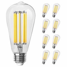 Feit Electric ST19 Vintage Edison LED Light Bulb, 100W Equivalent, Dimmable, 2700K Soft White, 1490 Lumens, E26 Base, Retro Filament Light Bulbs, 15,000-Hour Lifetime, ST19100CL/927CA/2/4, 8 Pack