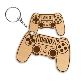 DIY Custom Video Game Controller Keychain for Gamer Daddy Kids, Game Controller Keyring Ornament for Birthday Fathers Day Gift, Gamer Keychains, Gaming Keychain Charm Key Ring, New Dad Gifts for Men,