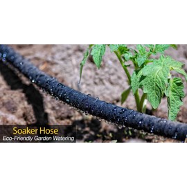 Rocky Mountain Goods Soaker Hose - Heavy duty rubber - Saves 70% water - End cap included for additional hose connect - Great for gardens/flower beds - Reinforced fittings (25-Feet by 5/8-Inch)