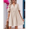 Wenrine Women Flutter Sleeve Shift Tunic Dress Casual Summer Mini
