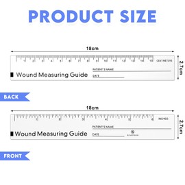 Janlaugh 250 Pcs Wound Ruler 6 Inch Wound Measuring Tape Paper Wound Measuring Guide Ruler Double Sided Disposable Paper Tape Measure Wound Measurement Tools for Nurses Body Wound Care