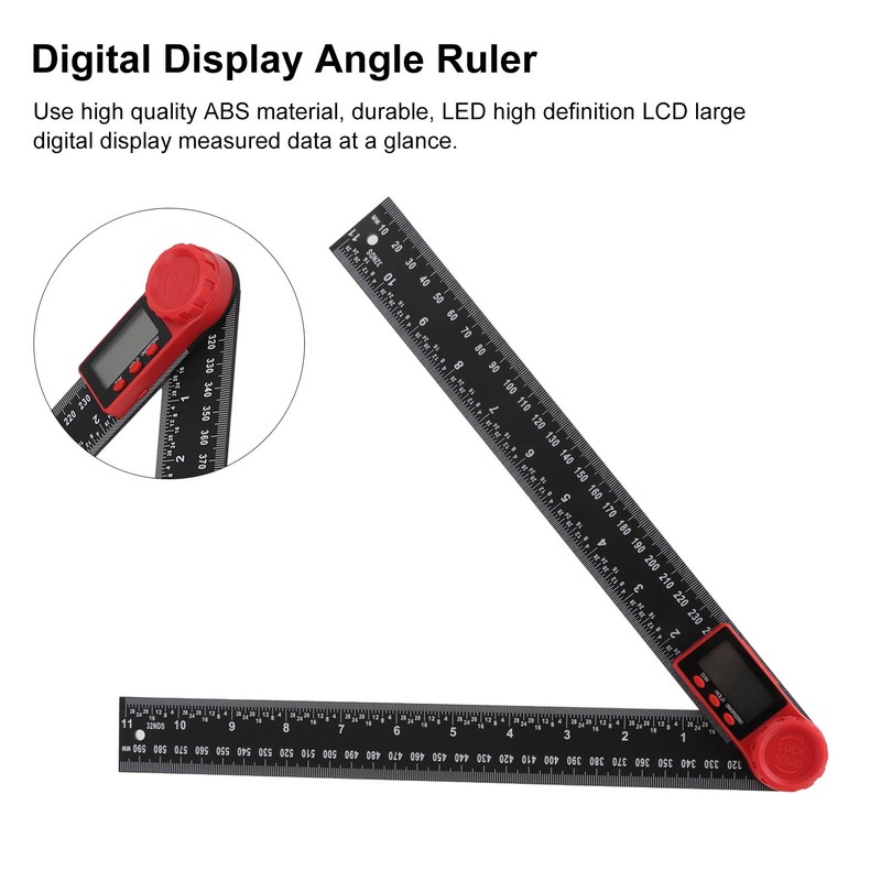 Digital Display Angle Ruler 2 in 1 Plastic Lightweight Convenient
