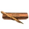 Handmade Ballpoint Pen Handcrafted Bethlehem Olive Wood With Wooden Jerusalem