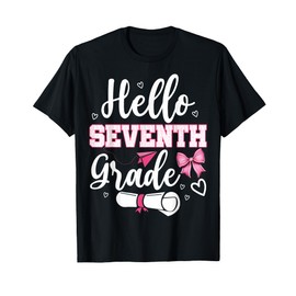 Hello Seventh Grade Girls Coquette 7th Grade Back to School T-Shirt