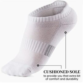 SHEKINI 5 Pairs Women's Trainer Running Socks Womens Cushioned Breathable Wicking Ankle Socks With Arch Support Low Cut Athletic Socks Unisex