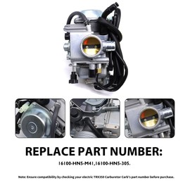 Carburetor Replacement for Honda Rancher 350 TRX350 TRX350TM TRX350FM Rancher ES TRX350TE TRX350ES TRX350FE 2x4 4x4 2000-2006 16100-HN5-M41 16100-HN5-305, with Air Filter Fuel Shut off Petcock Valve