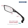 MEACHOW New Scratch Resistant Glass Lens,Handlebar Bike Mirror, Rotatable Safe