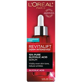 Pure Glycolic Acid Face Serum By L’Oreal Paris Skin Care I Revitalift Derm Intensives 10% Glycolic Acid Serum I Dark Spot Corrector To Even Tone & Red